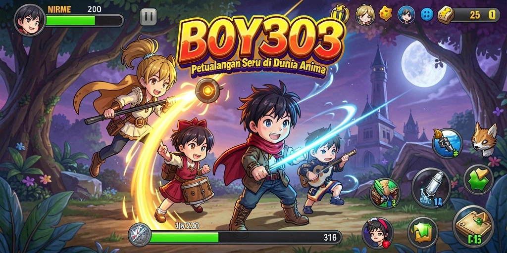 Tampilan gameplay BOY303 dengan karakter Anime yang menarik.