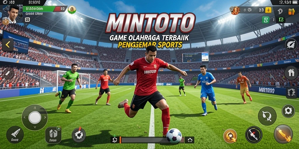 Screenshot utama MINTOTO menampilkan aksi seru dalam permainan olahraga.
