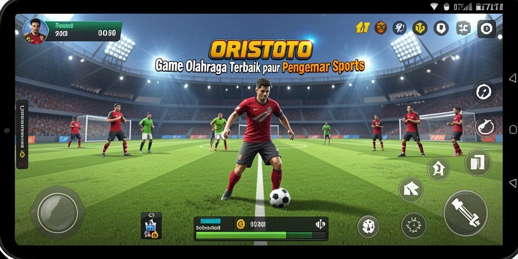 Gameplay seru dalam ORISTOTO yang menampilkan aksi olahraga.