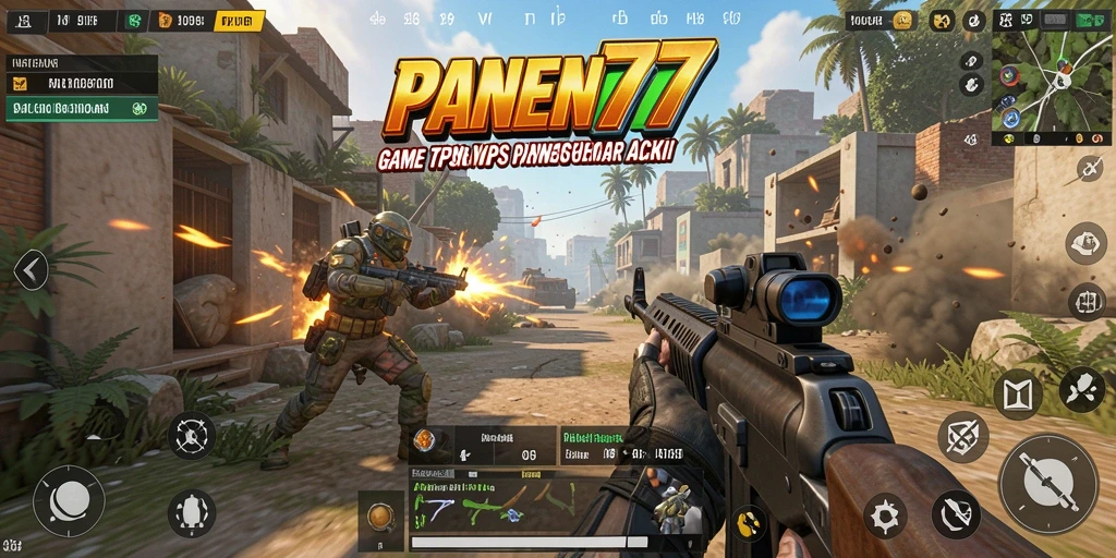 Screenshot utama PANEN77 menampilkan aksi seru dalam game TPS.