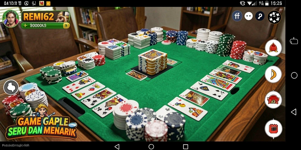 Gameplay seru Gaple di REMI62 dengan pemain penuh strategi.