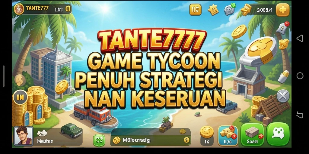 Screenshot TANTE777 menampilkan keseruan gameplay Tycoon dengan pengelolaan bisnis.