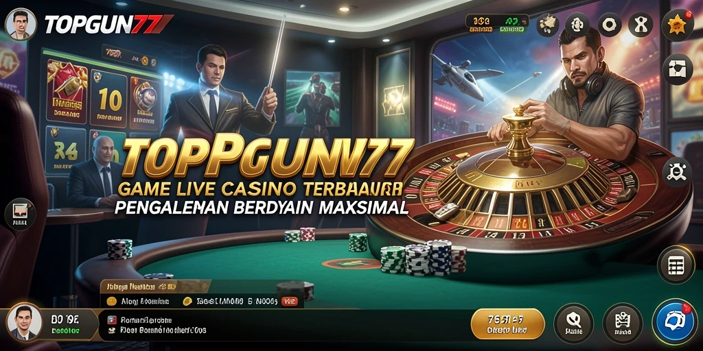 Tampilan gameplay menarik dalam aplikasi Live Casino TOPGUN77.